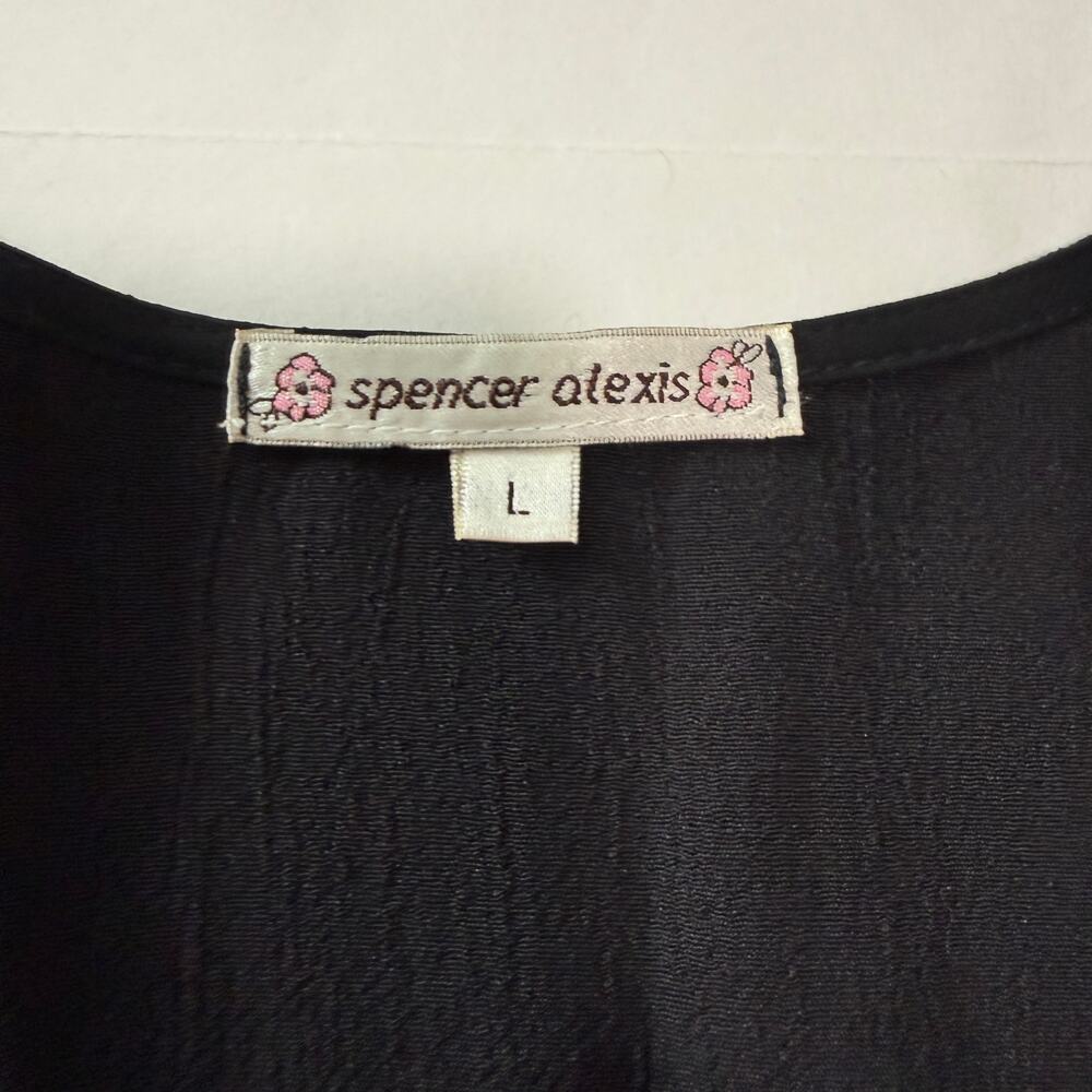 VTG Spencer Alexis Silk Blend Kimono Top L Floral Mesh Whimsical Feminine Artsy - Picture 4 of 15